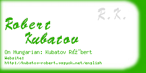 robert kubatov business card